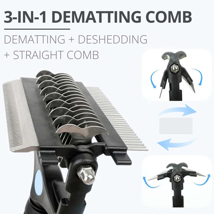 3 - in - 1 Dog Brush | Deshedding & Dematting - Dog Brush - EliteTrim Grooming