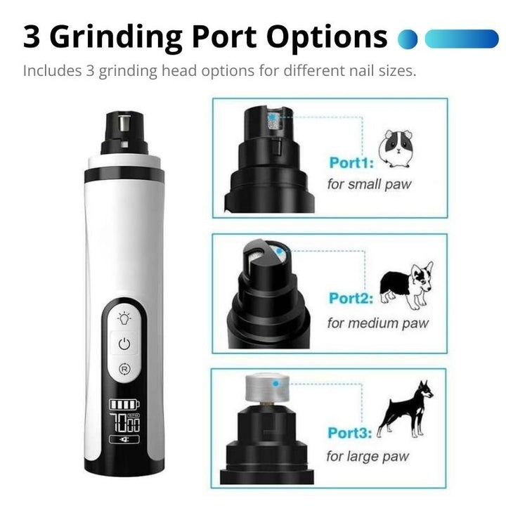 3 - Speed Dog Nail Grinder with Dual LED Lights - Electric File for Medium/Large Cats & Dogs - Dog Nail Grinder - EliteTrim