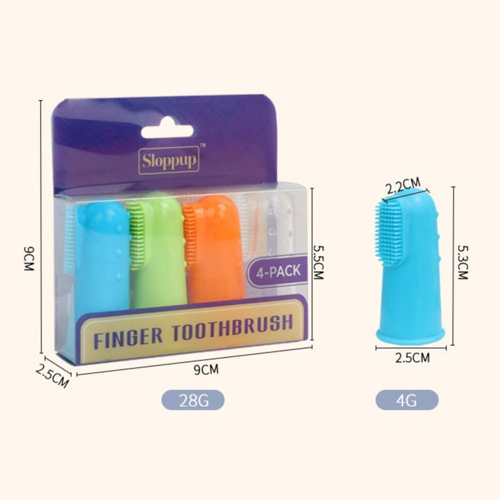 4 - Pack Dog & Cat Finger Toothbrush - Dog Toothbrush - EliteTrim