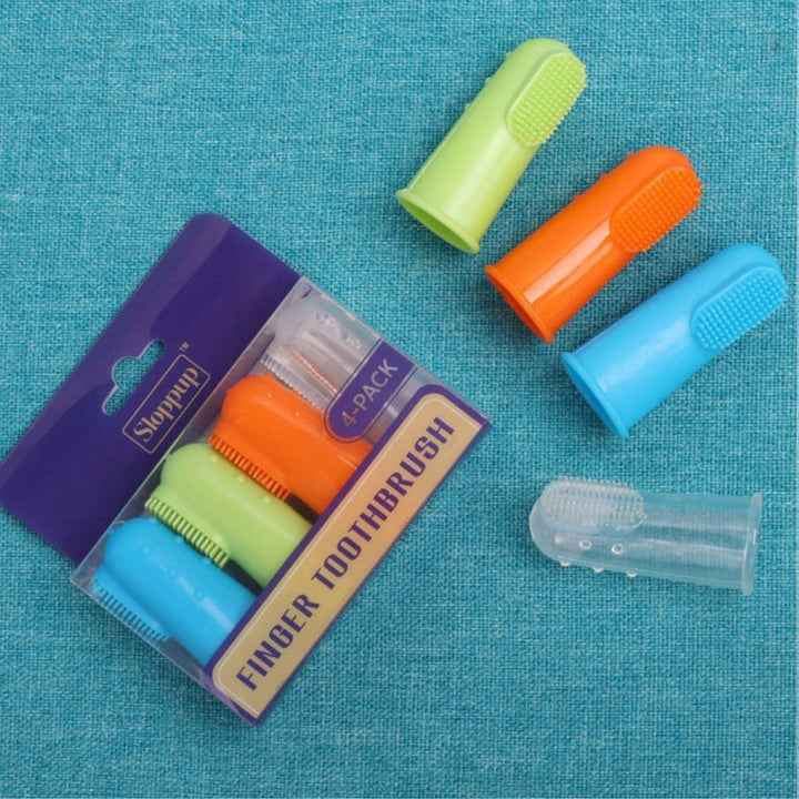 4 - Pack Dog & Cat Finger Toothbrush - Dog Toothbrush - EliteTrim