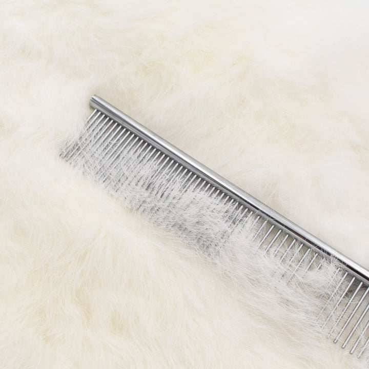 7.5" Dog Grooming Comb – Japanese Stainless Steel, Straight & Curved Options - Dog Comb - EliteTrim