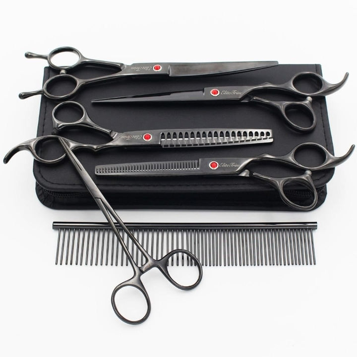 7" Pro 6 - in - 1 Dog Grooming Scissors Kit - Dog Grooming Scissors - EliteTrim