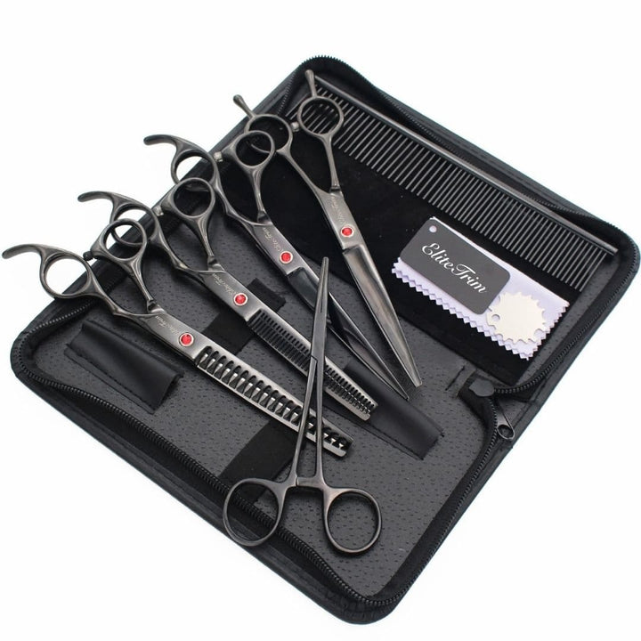 7" Pro 6 - in - 1 Dog Grooming Scissors Kit - Dog Grooming Scissors - EliteTrim