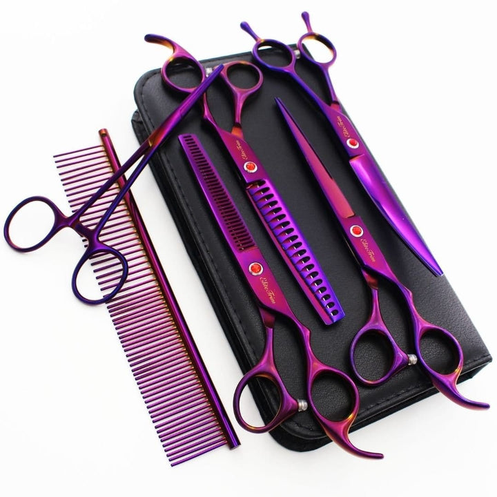 7" Pro 6 - in - 1 Dog Grooming Scissors Kit - Dog Grooming Scissors - EliteTrim