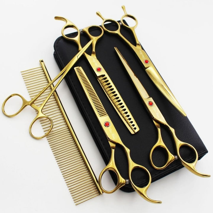 7" Pro 6 - in - 1 Dog Grooming Scissors Kit - Dog Grooming Scissors - EliteTrim