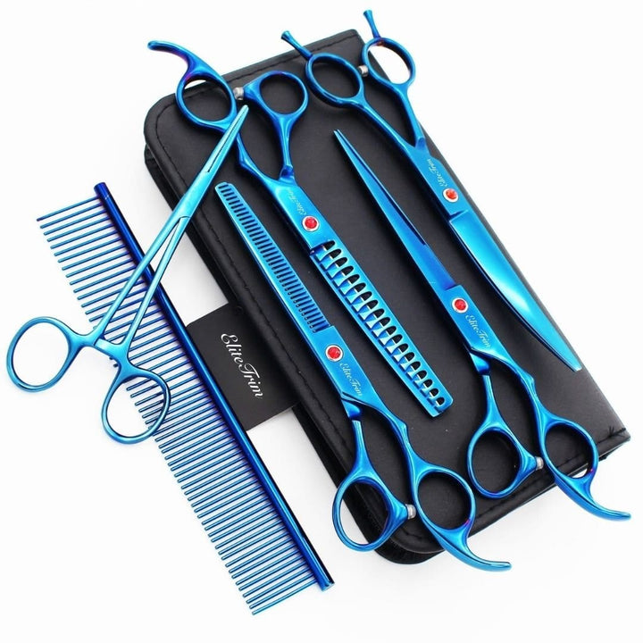 7" Pro 6 - in - 1 Dog Grooming Scissors Kit - Dog Grooming Scissors - EliteTrim