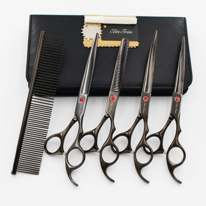 7" Standard 5 - in - 1 Dog Grooming Scissors Kit - Dog Grooming Scissors - EliteTrim