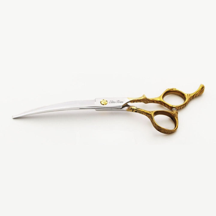 7" Bamboo Whisper Curved Scissors (Shears) - Dog Grooming Scissors - EliteTrim