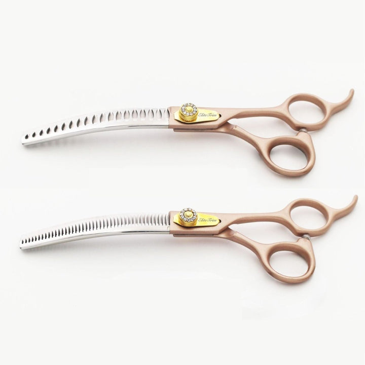 7“ Rose Gold Elite - Thinner & Blender - Dog Grooming Scissors - EliteTrim