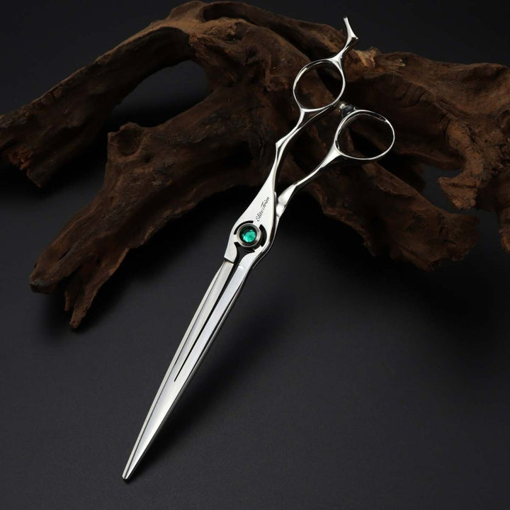 7.5" Emerald Flow Straight Grooming Shears for Dogs - Dog Grooming Scissors - EliteTrim