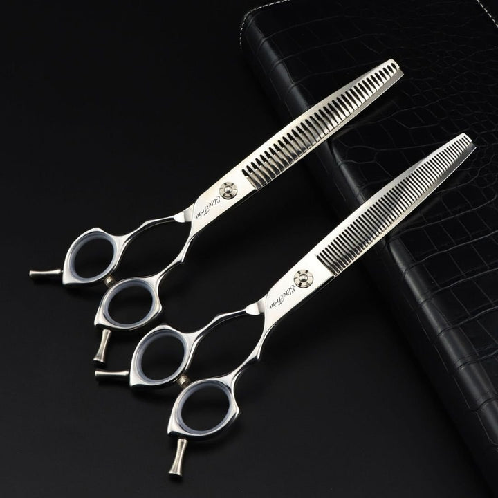 7.5" Grace Series 440C Curved Blender & Thinner - Dog Grooming Scissors - EliteTrim
