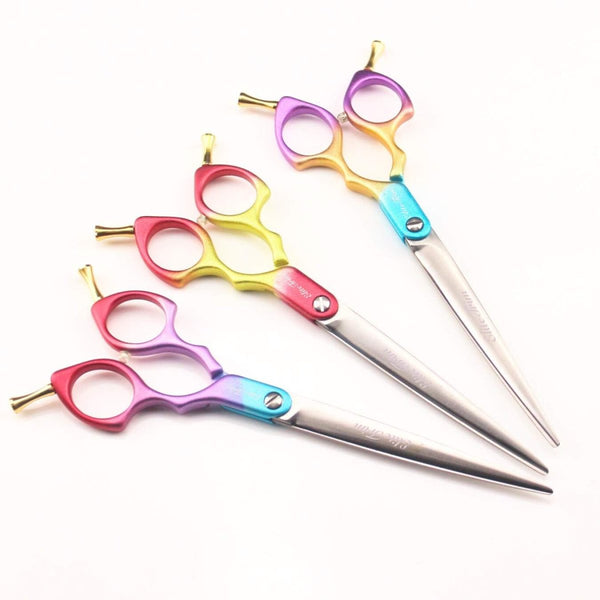 7.5" RainbowX Straight Dog Grooming Shears - Dog Grooming Scissors - EliteTrim