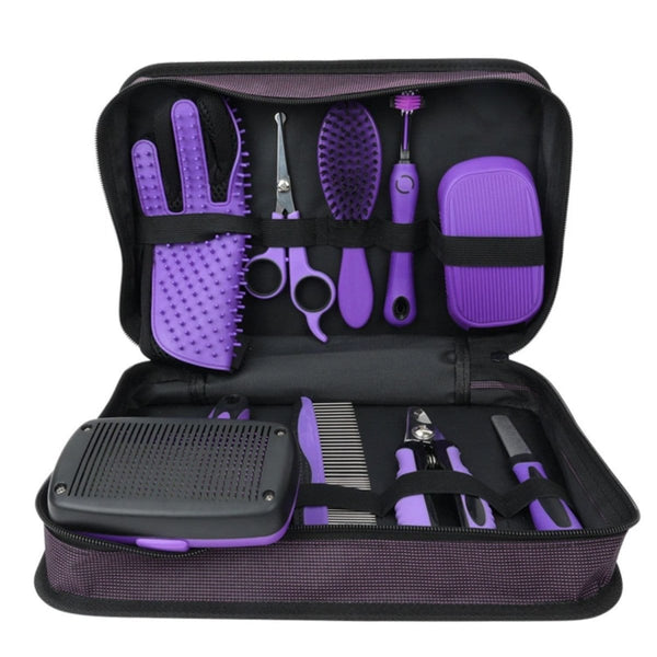 Kit D'Outils De Toilettage Pour Chevaux Tough 1 - Violet - Curry, Grattoir, Cure-Sabots