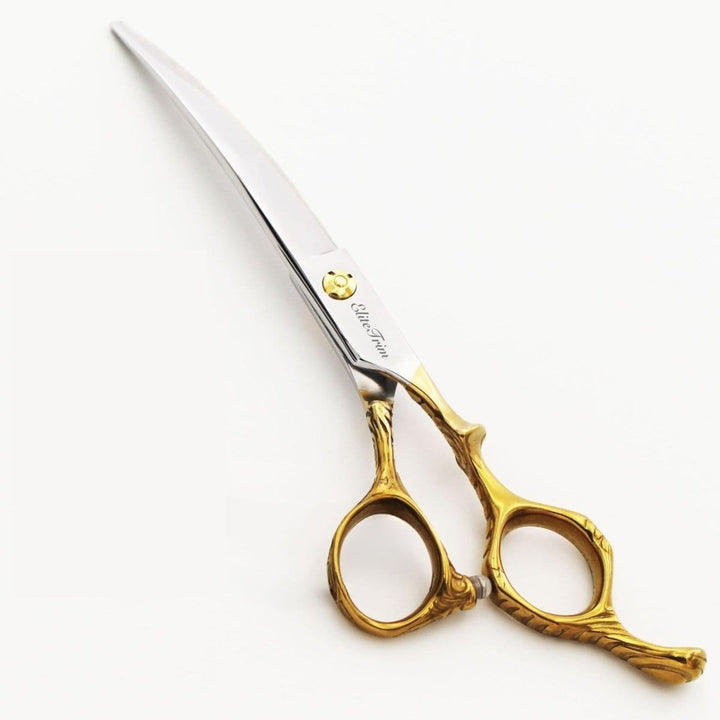 7" Bamboo Whisper Curved Scissors (Shears) - Dog Grooming Scissors - EliteTrim