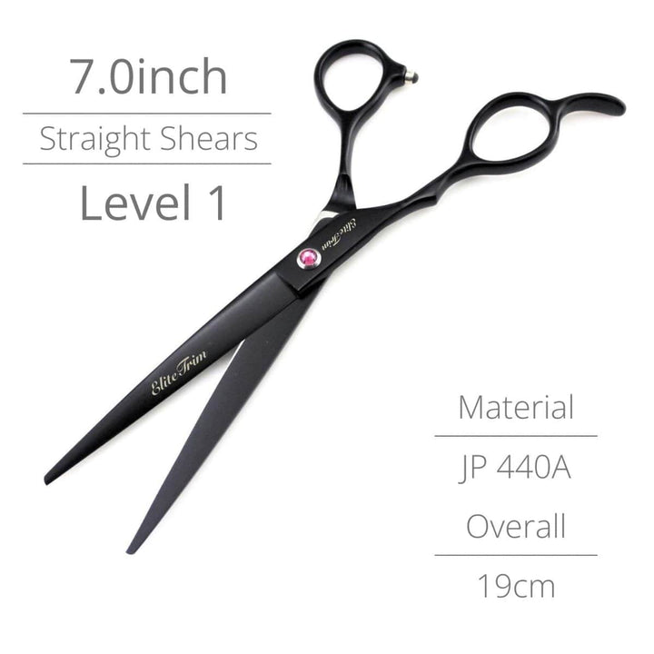 7" Blacknova Left - Handed Dog Grooming Shears Kit - Dog Grooming Scissors - EliteTrim Grooming