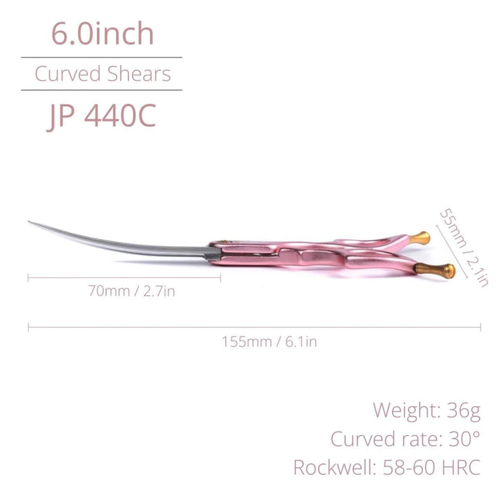 CandyBoom™ Series | 6.0" Superlight Curved Shears - Dog Grooming Scissors - EliteTrim Grooming