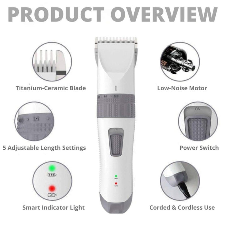 D6 Cordless Pet Clipper | Fine‑Tuning Blade - Dog Hair Clipper - EliteTrim Grooming