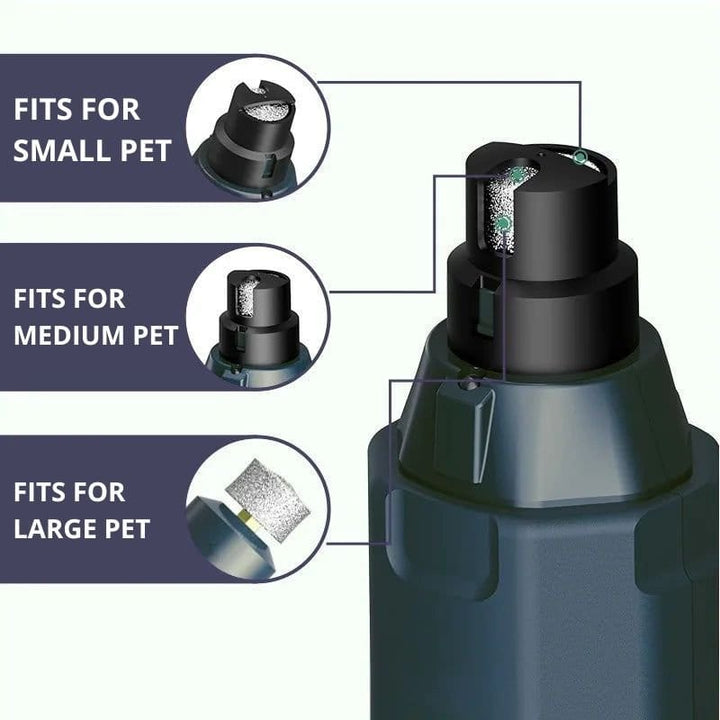 Electric Nail Grinder for Medium & Large Dogs & Cats - 6 - Speed Quiet Grinder with LED Lights - Dog Nail Grinder - EliteTrim