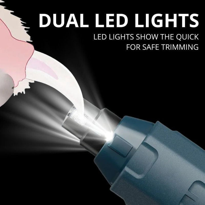 Electric Nail Grinder for Medium & Large Dogs & Cats - 6 - Speed Quiet Grinder with LED Lights - Dog Nail Grinder - EliteTrim