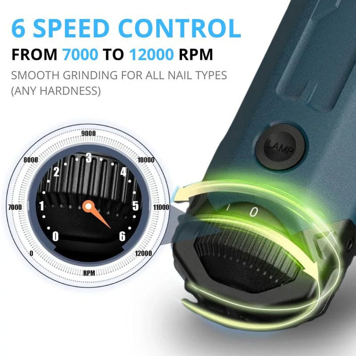 Electric Nail Grinder for Medium & Large Dogs & Cats - 6 - Speed Quiet Grinder with LED Lights - Dog Nail Grinder - EliteTrim