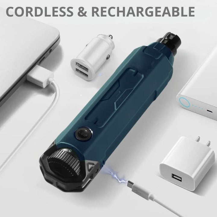 Electric Nail Grinder for Medium & Large Dogs & Cats - 6 - Speed Quiet Grinder with LED Lights - Dog Nail Grinder - EliteTrim