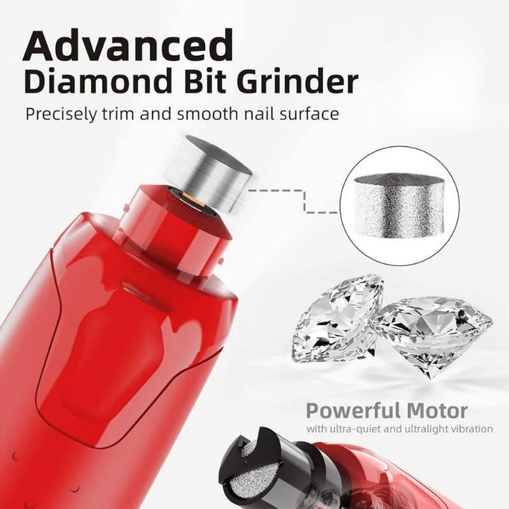 Professional Electric Dog Nail Grinder - 6 - Speed Quiet File for Medium/Large Pets with Dual LED - Dog Nail Grinder - EliteTrim