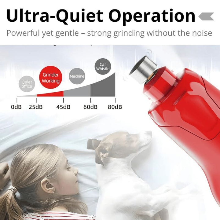 Professional Electric Dog Nail Grinder - 6 - Speed Quiet File for Medium/Large Pets with Dual LED - Dog Nail Grinder - EliteTrim