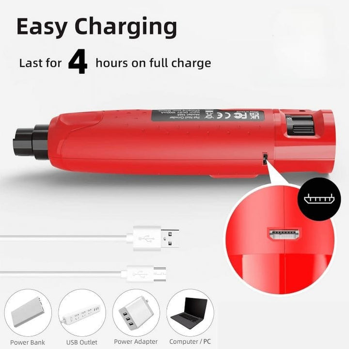 Professional Electric Dog Nail Grinder - 6 - Speed Quiet File for Medium/Large Pets with Dual LED - Dog Nail Grinder - EliteTrim