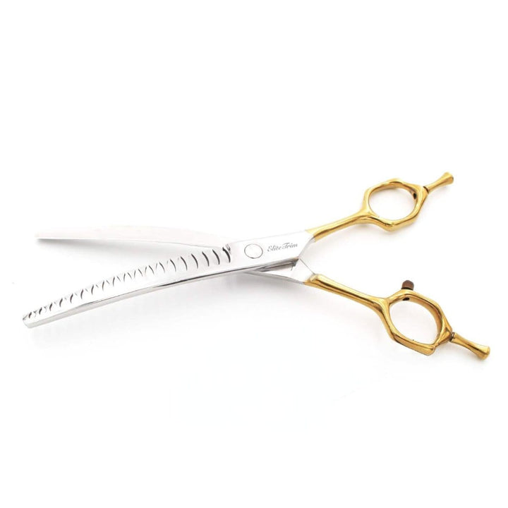 Double - Tail™ | 7.0" Curved Blender (Chunker) - Dog Grooming Scissors - EliteTrim Grooming