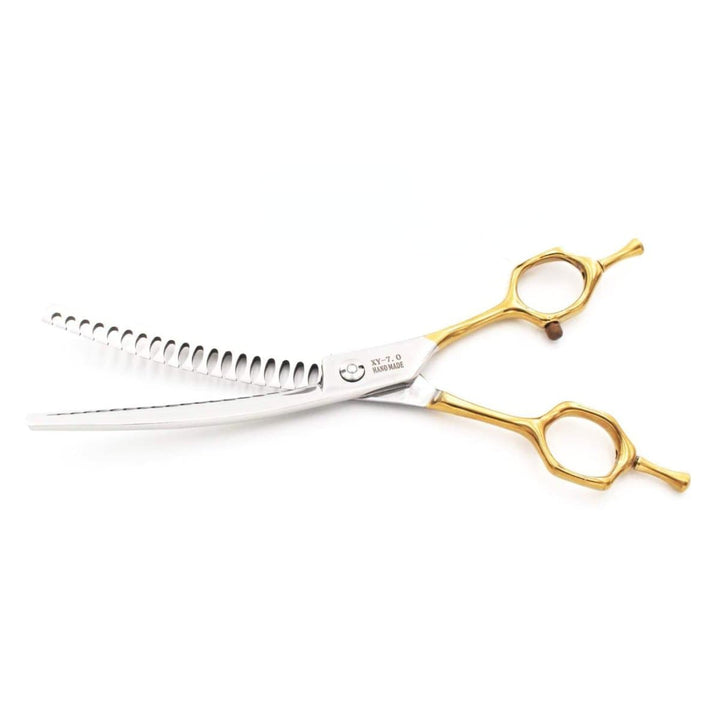 Double - Tail™ | 7.0" Curved Blender (Chunker) - Dog Grooming Scissors - EliteTrim Grooming