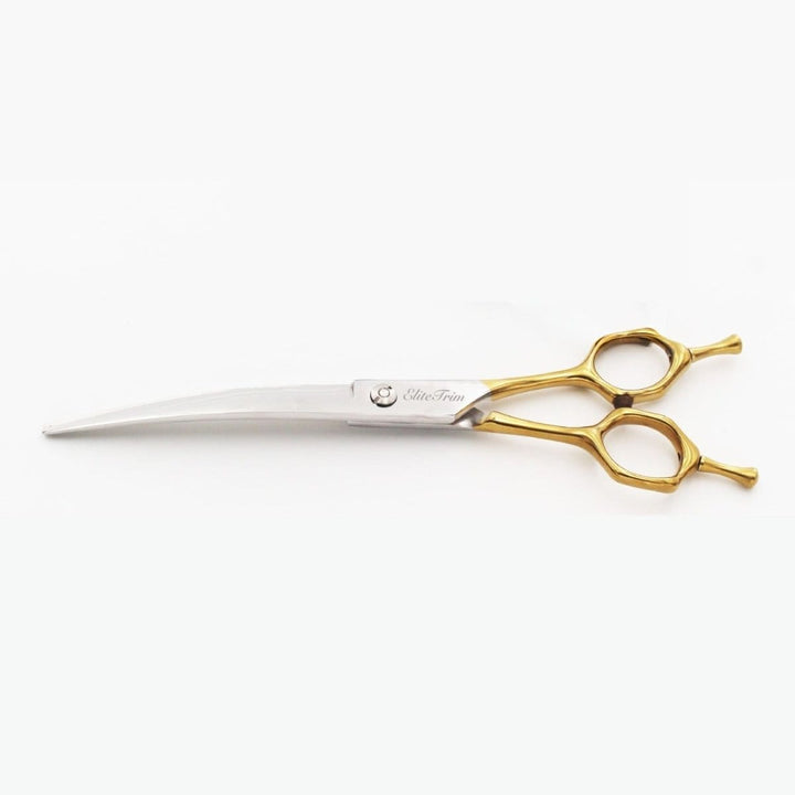 7" Double - Tail Gold Series - Thinner & Blender & Curved - Dog Grooming Scissors - EliteTrim