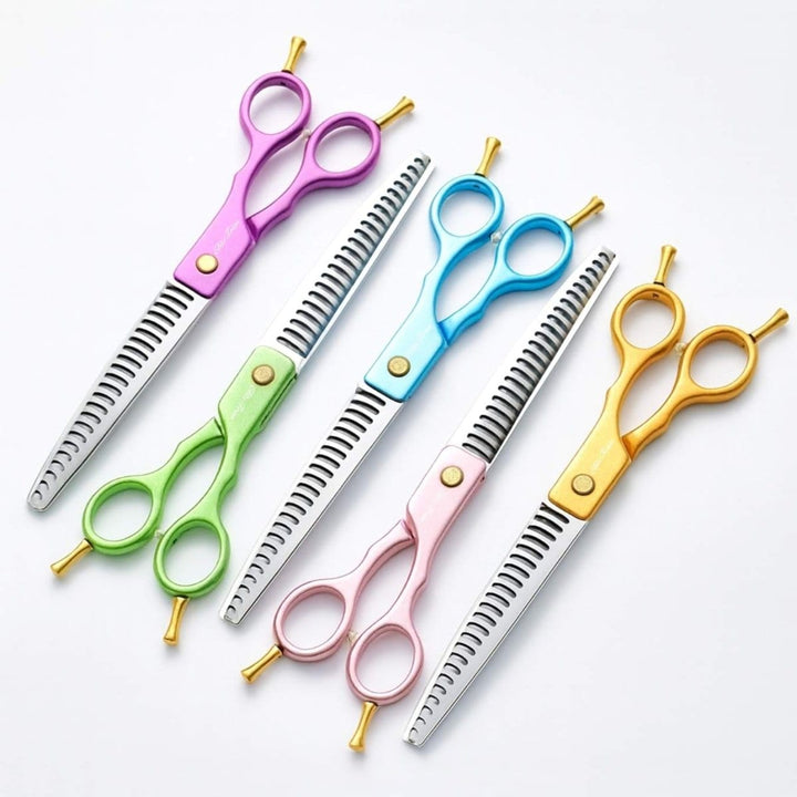 ElitePop™ | 7.25″ Curved Blender (Chunker) - Dog Grooming Scissors - EliteTrim Grooming