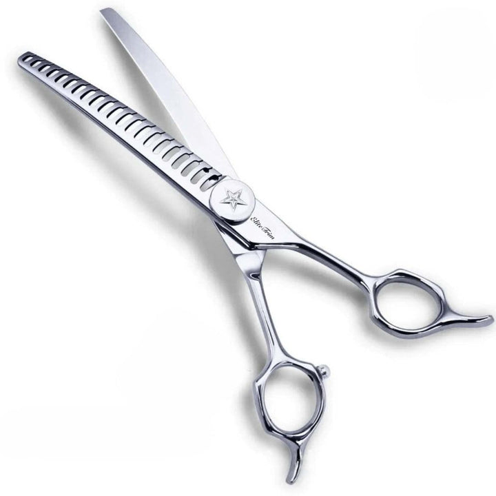 7.0″ EliteStar™ VG10 Curved Blender for Dog Grooming - Dog Grooming Scissors - EliteTrim