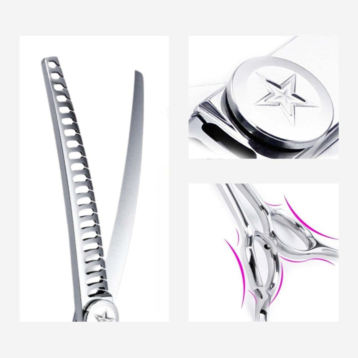 7.0″ EliteStar™ VG10 Curved Blender for Dog Grooming - Dog Grooming Scissors - EliteTrim