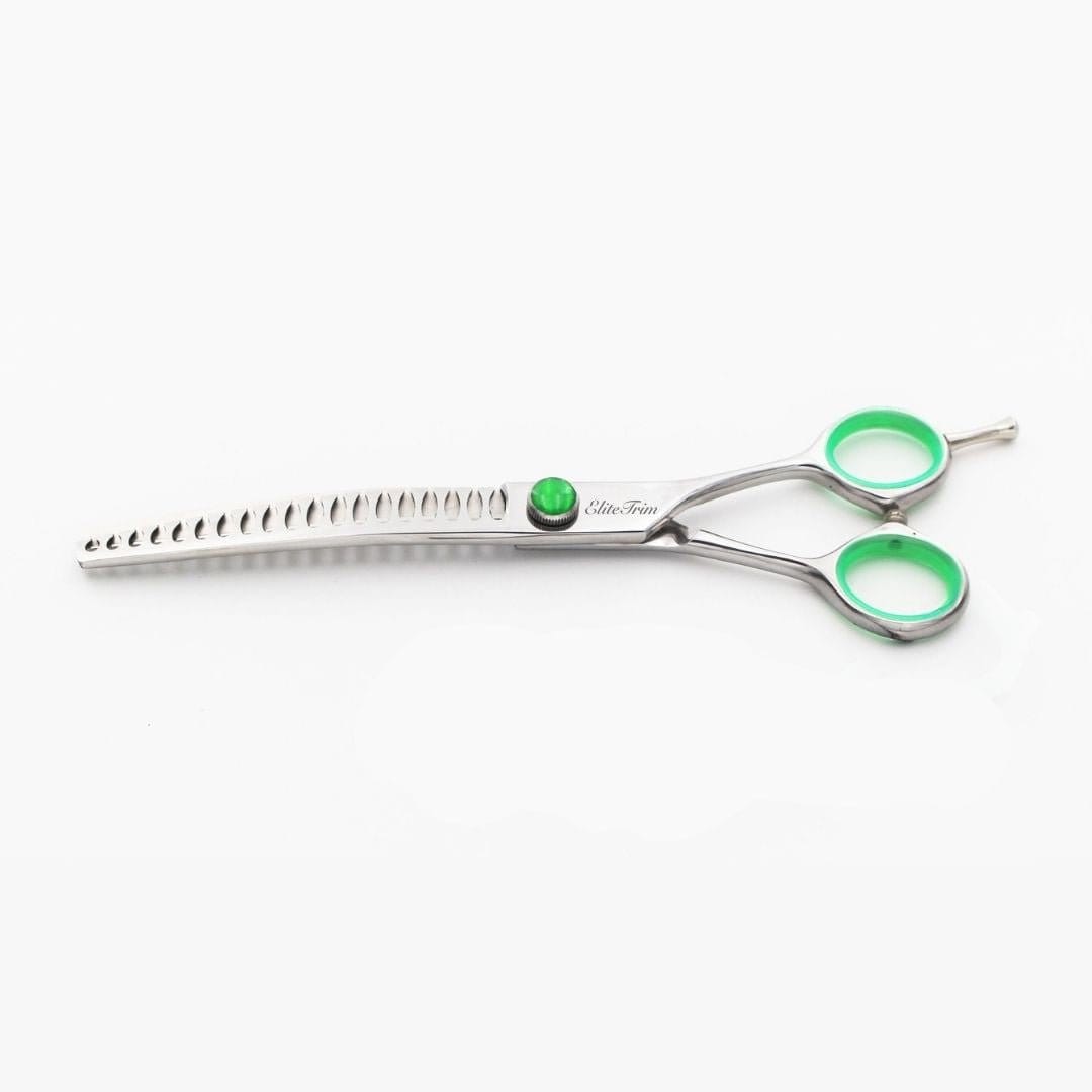 EliteTrim 7″ Dog Grooming Shears Set – Curved, Thinning & Blending
