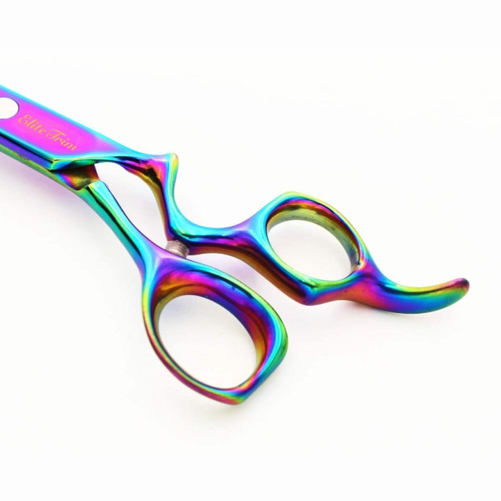 ErgoFlow™ Rainbow | 7.0" Curved Blender (Chunker) - Dog Grooming Scissors - EliteTrim Grooming