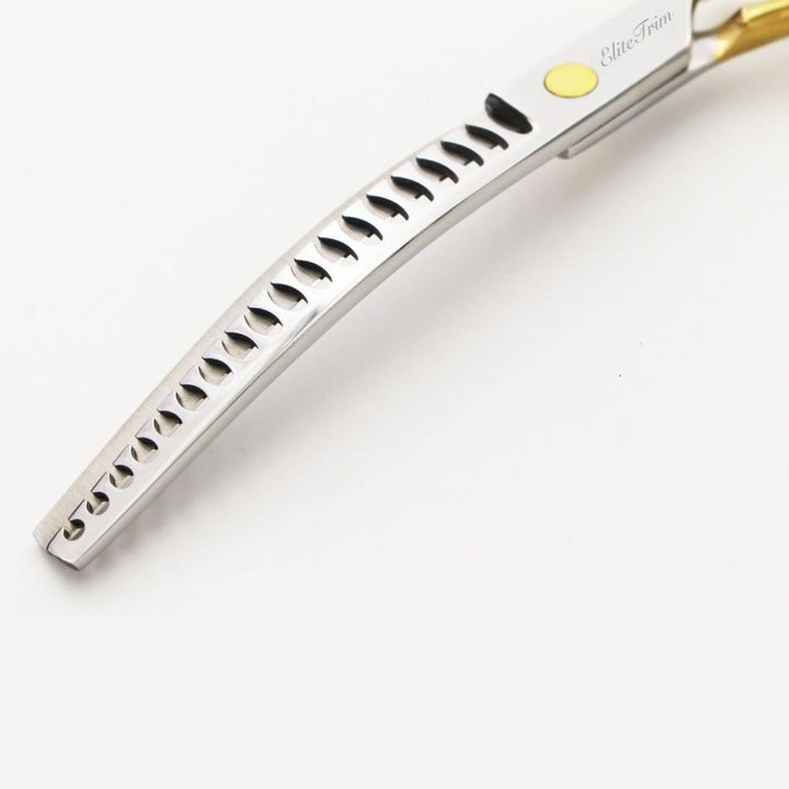 7" ErgoFlow Gold Series - Thinner & Blender & Curved - Dog Grooming Scissors - EliteTrim