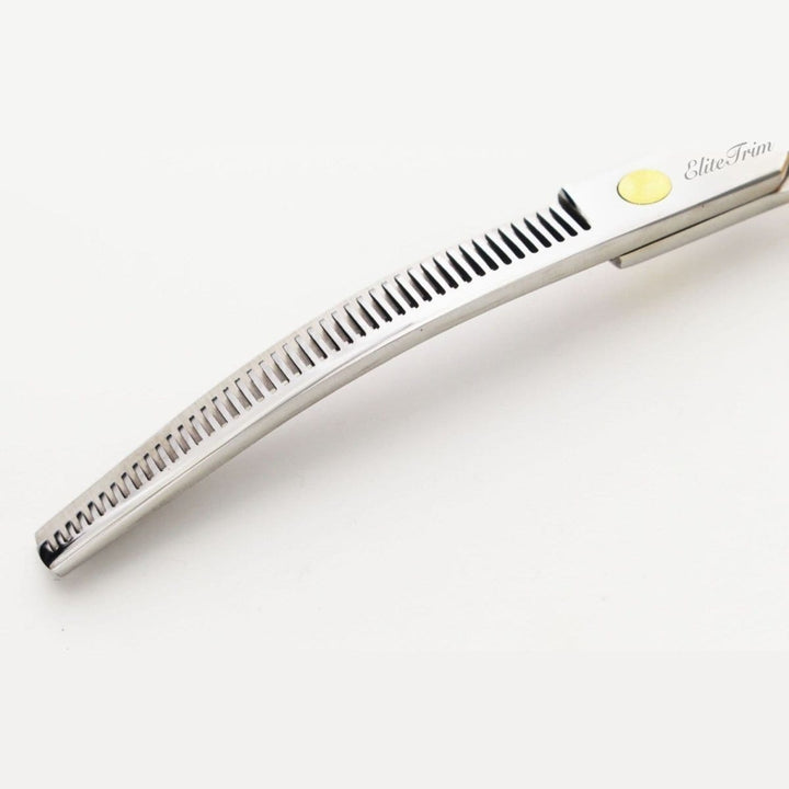 7" ErgoFlow Gold Series - Thinner & Blender & Curved - Dog Grooming Scissors - EliteTrim