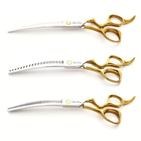 ErgoFlow™ Series | 7.0" Curved Shears - Dog Grooming Scissors - EliteTrim Grooming