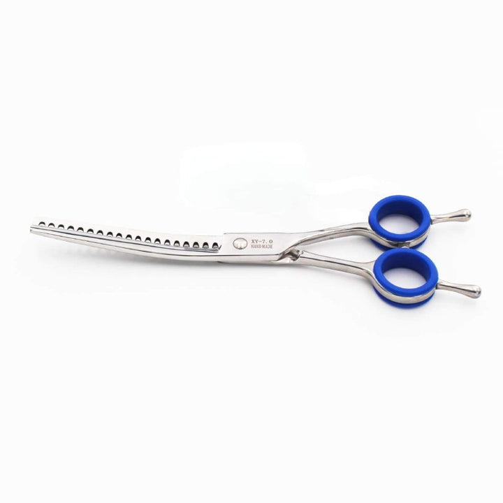 FeatherFlow™ | 7.0" Curved Blender (Chunker) - 5 Colors - Dog Grooming Scissors - EliteTrim Grooming