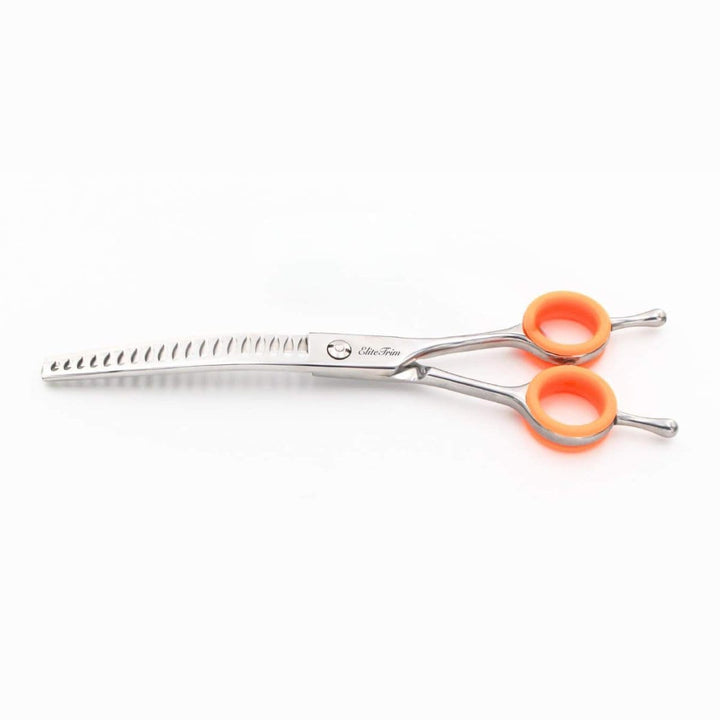 FeatherFlow™ | 7.0" Curved Blender (Chunker) - 5 Colors - Dog Grooming Scissors - EliteTrim Grooming