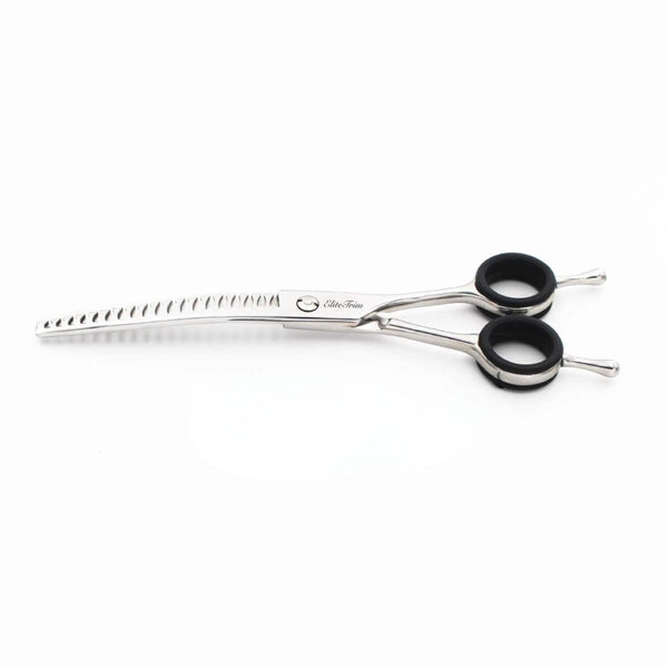 FeatherFlow™ | 7.0" Curved Blender (Chunker) - 5 Colors - Dog Grooming Scissors - EliteTrim Grooming
