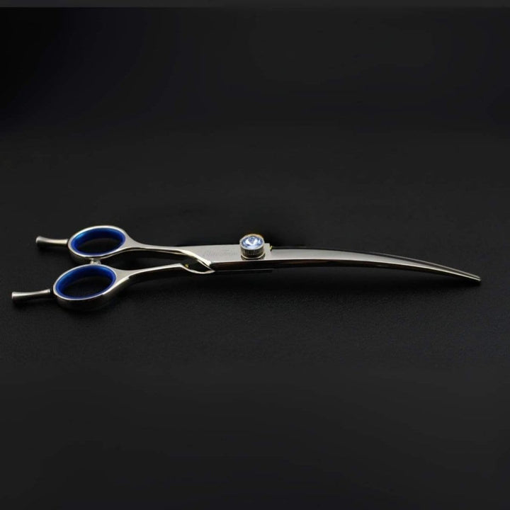 Gemstone Pro™ | 7.0″ Curved Shears | Left - Handed - Dog Grooming Scissors - EliteTrim Grooming