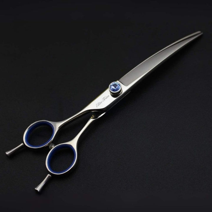 Gemstone Pro™ | 7.0″ Curved Shears | Left - Handed - Dog Grooming Scissors - EliteTrim Grooming