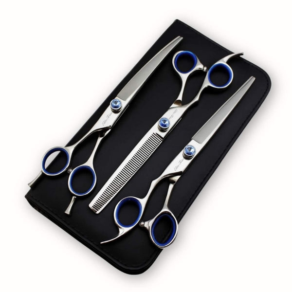 Gemstone Pro™ | 7.0″ Shears Kit | Left - Handed - Dog Grooming Scissors - EliteTrim Grooming