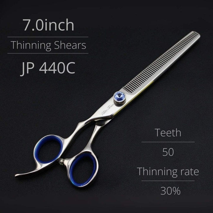 Gemstone Pro™ | 7.0″ Shears Kit | Left - Handed - Dog Grooming Scissors - EliteTrim Grooming