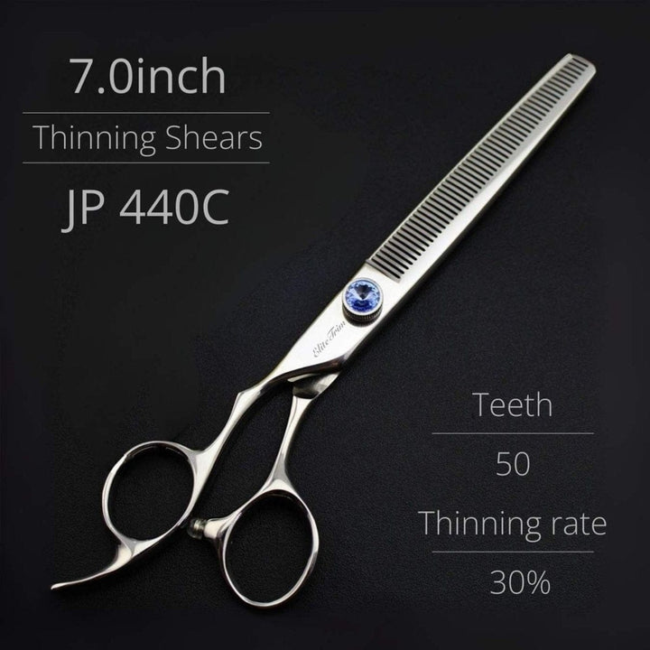 Gemstone Pro™ | 7.0″ Thinning Shears | Left - Handed - Dog Grooming Scissors - EliteTrim Grooming