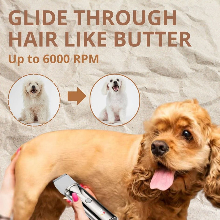 GentleGroom 4 - in - 1 Dog Clipper Set – Clippers, Trimmers & Nail Grinder in One - Dog Hair Clipper - EliteTrim