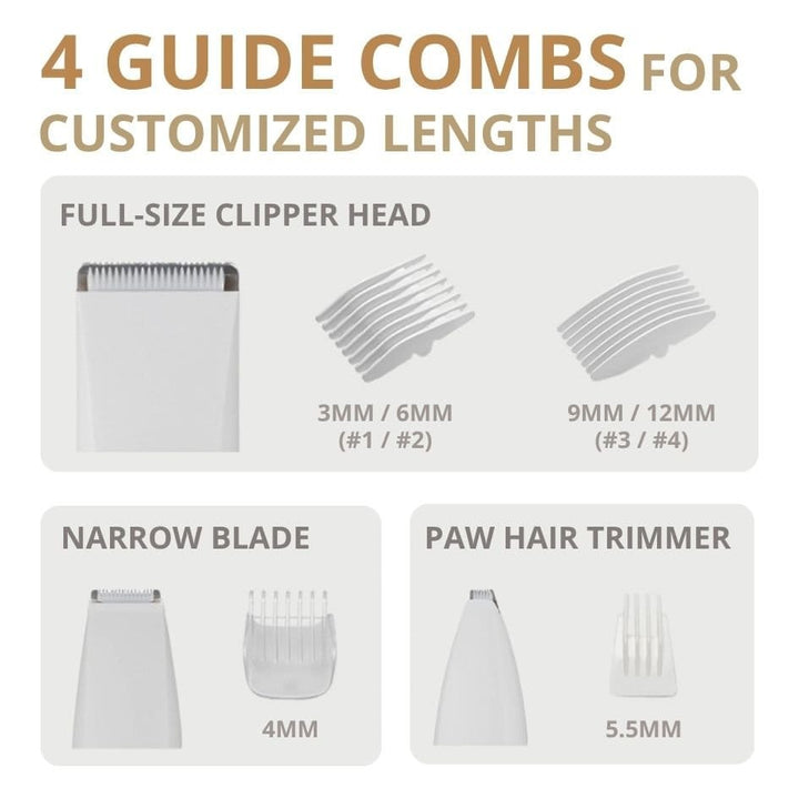 GentleGroom 4 - in - 1 Dog Clipper Set – Clippers, Trimmers & Nail Grinder in One - Dog Hair Clipper - EliteTrim