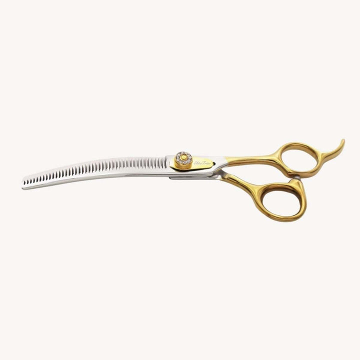7" Golden Luxe - Thinner & Blender - Dog Grooming Scissors - EliteTrim